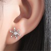 Snowflake Earrings for Women Winter Snowflake Stud Earrings (Silvery, One