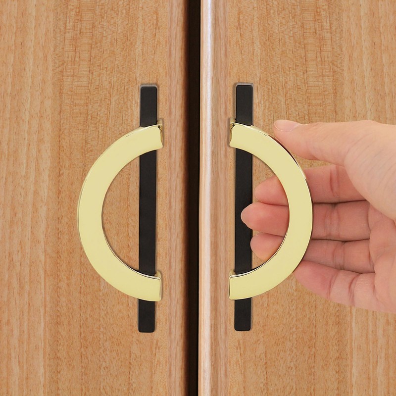 sourcing map 4 Pcs 3.78 Inch Kitchen Cabinet Handles, Half