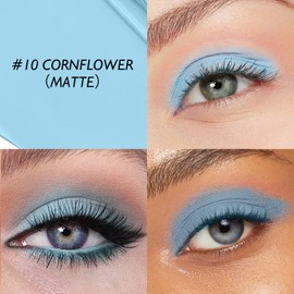 Wugbc Eyeshadow Stick Matte Eye Shadow Pencil Cream to Powder Eye Brightener Crayon Long-Lasting Single Eyeshadow Buildable & Blendable High Pigmented Eye Liner Makeup for Women, 10 CORNFLOWER