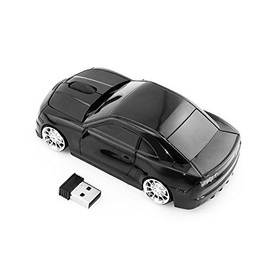Sport Car Shape 2.4Ghz Wireless Mouse Optical Gaming Mouse Cool Mice with USB Receiver for PC Laptop Computer, 3 Button 1600DPI (Black)