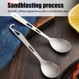 Titan Spork, 2-in-1 Titanium Spoon/Spork with Bottle Opener, Multifunctional Portable Ultralight Outdoor Spoon Fork Harness for Outdoor Hiking, Backpacking, Picnic