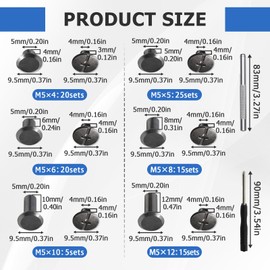 Book Screws Metal Belt Screws Cross Head Screw for Dog Lead Book Screw 4 mm Chicago Book Screws Black Chicago Screws with Screwdriver for Leather, DIY Books, Scrapbooking 110