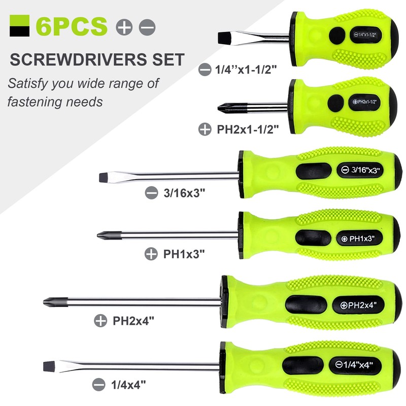 FASTPRO 21-Piece Magnetic Screwdrivers Set with Organizer Rack, Slotted Phillips