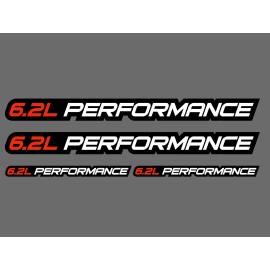 Six9 6.2L PERFORMANCE Set of Hood Stickers Decals Emblem Red Universal fit p/u HD 6.2