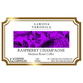 Raspberry Champagne Medium Roast Coffee (Single Serve K-Cup Pods) (Gourmet, Naturally Flavored, Whole Coffee Beans) (12 pods, ZIN: 576360)