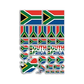 A4 Sticker Sheet South Africa Flags Vinyl Stickers - African Country World National Flag Vacation Travel Holiday Car Aesthetic #80094