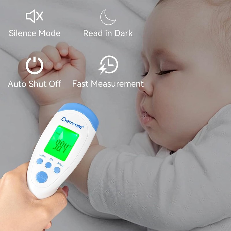 Berrcom Non Contact Infrared Thermometer Digital Forehead Thermometer with Fever