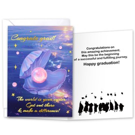 Fancy Land Foiled Graduation Card 2026 Congrats Grad Greeting Card with Envelope for Graduates Gifts Leaving School Supplies Party Favors