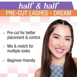 Ardell Winks Half & Half Pre-Cut Lashes Dream, False Eyelashes, DIY Lash Cluster for Cat Eye Look, Wispy Strip, 1-Pack