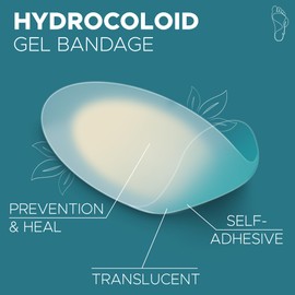 HALUTO Pflaster Set 20 Stück - Hydrokolloid Pflaster gegen Blasen, Pflaster Groß Anti - Blasen - wasserfeste, transparente Gelpflaster gegen Blasen - Fersenpflaster