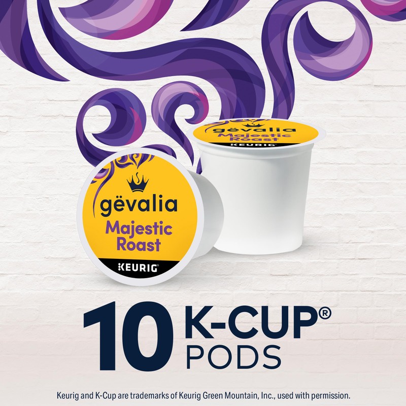 Gevalia Majestic Roast Bold Roast K‐Cup Coffee Pods, 10 ct
