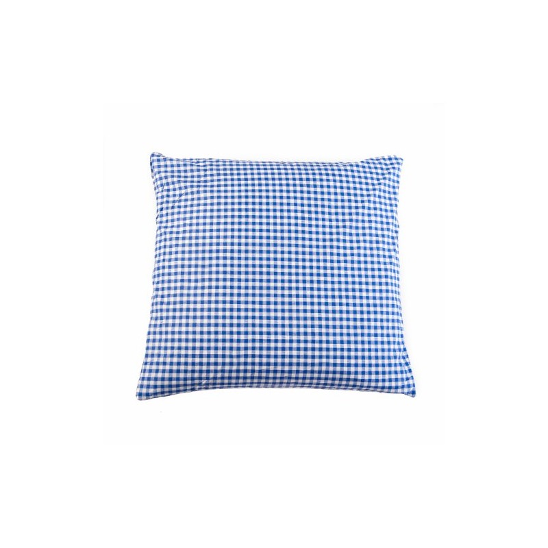 Country house cushion cover, 40 x 40 cm, blue checked