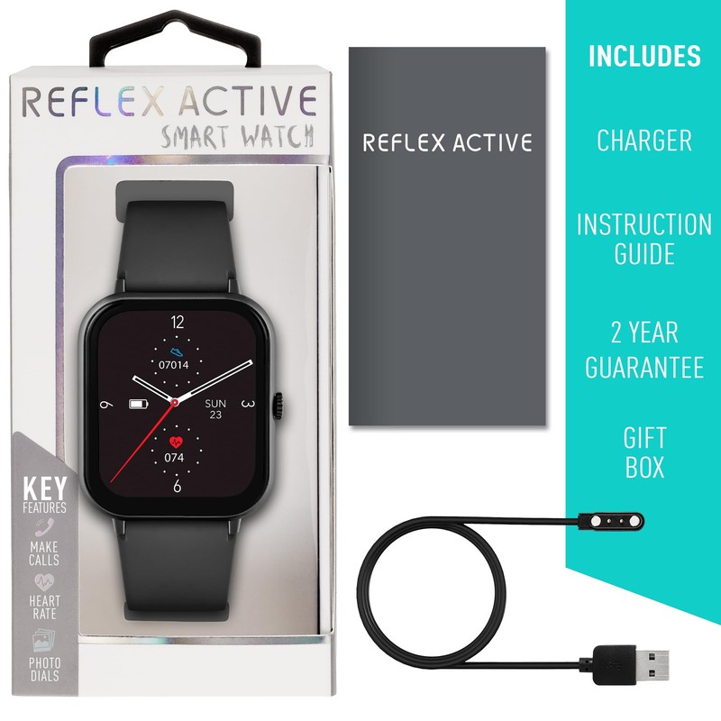 Reflex Active Series 23 Black Strap Fitness Calling Smart Watch