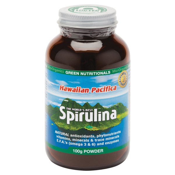 MicrOrganics Green Nutritionals Hawaiian Pacifica Spirulina 100g Powder