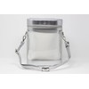 DOMINIE Clear Backpack Silver Holographic Leather Trim with Removable Interchangeable