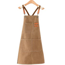 Alriedy Work Apron for Men and Women, Garden Apron Men, Garden Apron Women, Apron, Work Apron, Robust Canvas, Adjustable Waist, Ideal for Kitchen, Garden, Worksta, brown