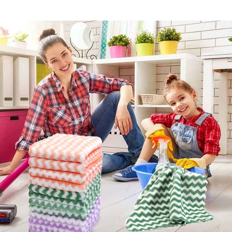 EigPluy Microfiber Cleaning Cloth,12 Pack Dish Cloths,10x10 Inches Dish Towels,Super