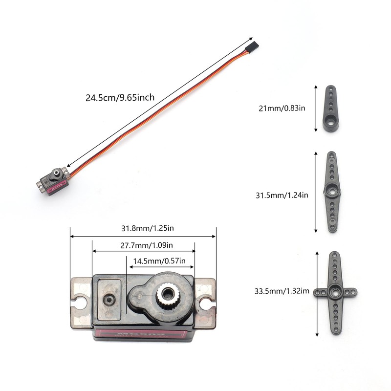 DIANN 6pcs MG90S Micro Servo 180° Servo Motor 9G Geared