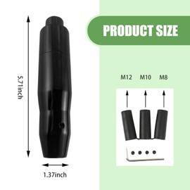 Anyhut 1 PC Car Automatic Shift Lever with Adapter, 1.37" x 5.7" Easy Control Smooth Easy Grip Alloy Shift Knob, Modified Decorative Accessories for Automatic Transmission Cars (Black)