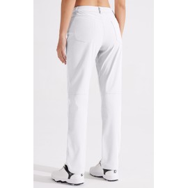 Libin Womens Golf Pants 29" Stretch Straight Leg Dress Work Slacks Office Business Casual Pants for Hiking Travel Lightweight,White 10