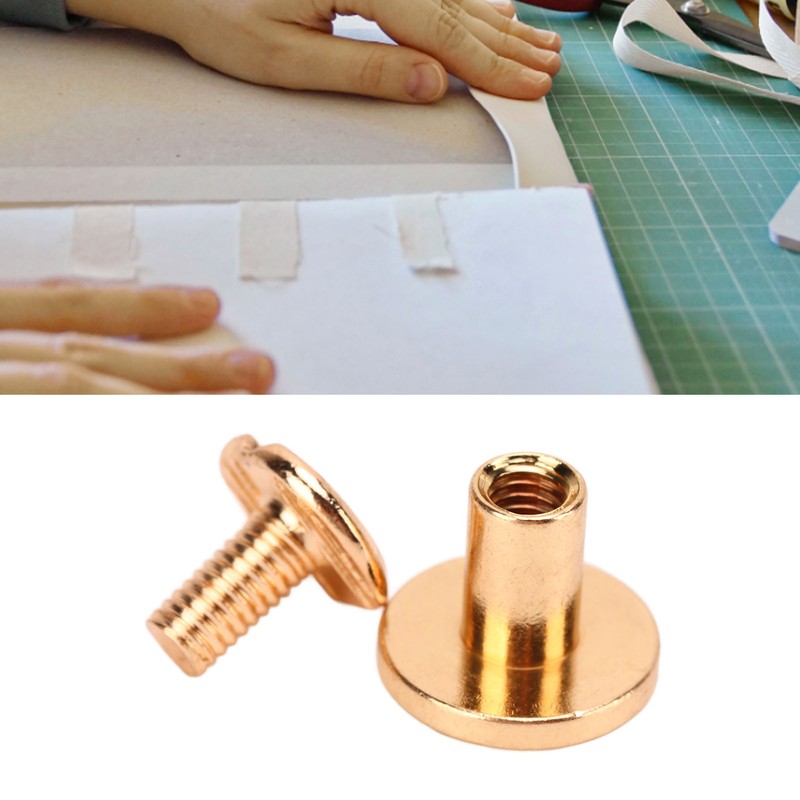 200 Set Chicago Screws Set 9.5x8mm Hard Thick Brass Uniform