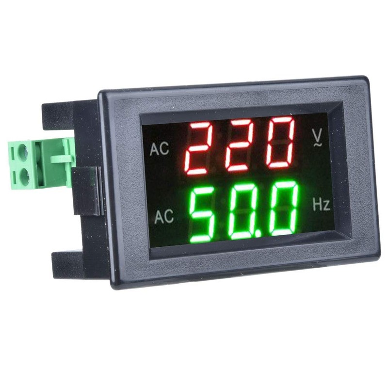 Voltage Frequency Meter, Generator Dual Display LED Digital AC Voltmeter