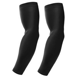 Eadali Cooling Arm Covers, Sweat Absorbent, Quick-Drying, Anti-Slip, UPF 50+ UV Protection, Prevents Sunburn, Sports Activities, Must-Have Summer Item, Unisex, Set of 2, Black, Size S