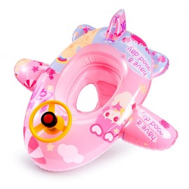 Cute Child Kids Inflatable Pool Float PVC Summer Swim Float Air Bed Lake Boat Swimming Floats with 2 Handles Surfing Raft Bodyboard Floating Mattress Seat Swim Ring for Girls Boys 1-5 Years