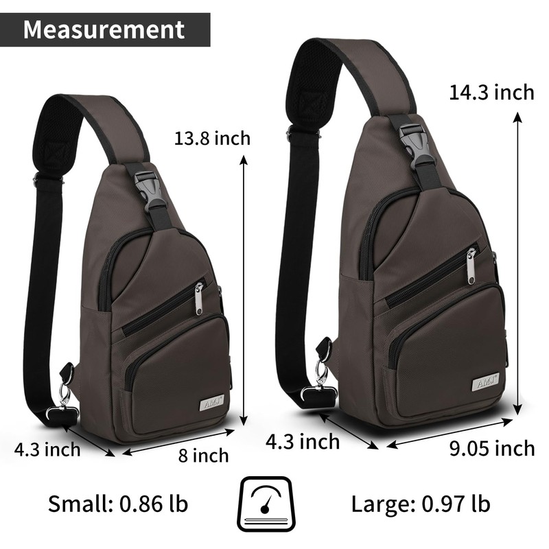 AMJ Sling Bag for Hiking and Outdoor, Crossbody Shoulder Backpack,