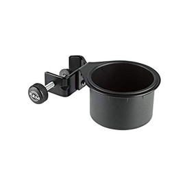 K&M 16024 Can Holder Black – Shelf for Cups and Cans, Screw-On up to Diameter 3 cm, Flexible and Practical