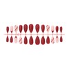 Almond Press on False Nails Medium Red Press on False