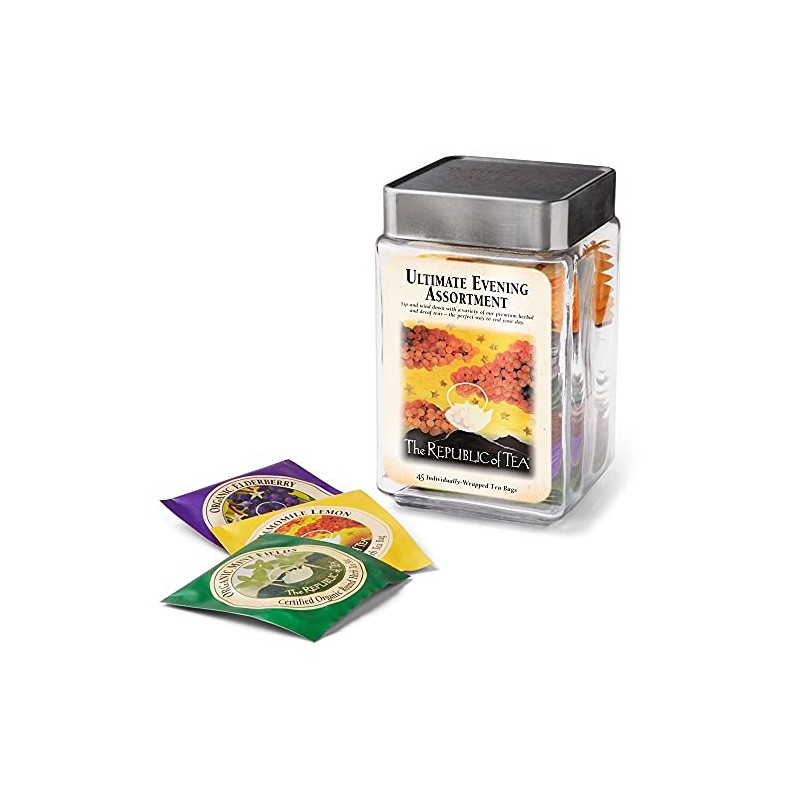 The Republic of Tea: Evening Tea Bag Assortment Jar, 45