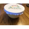 Reusable fabric bowl cover, embroidered design, zero waste linens, bread
