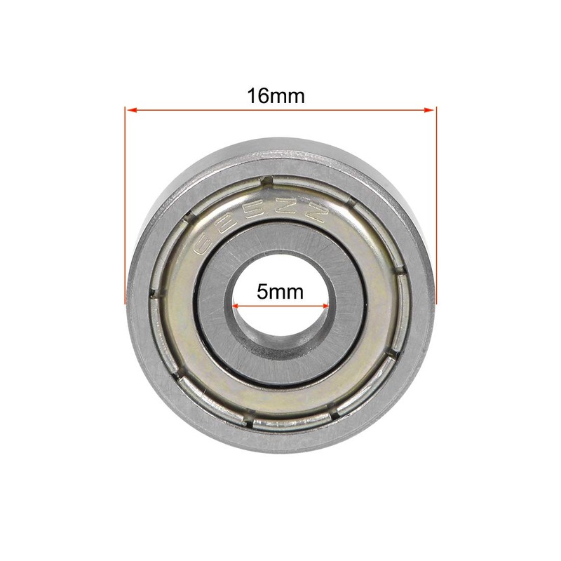 sourcing map 625ZZ Deep Groove Ball Bearing 5x16x5mm Double Shielded