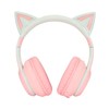 RGB Light Cat Ear Headphone, Foldable 3.5mm Wired Wireless BT