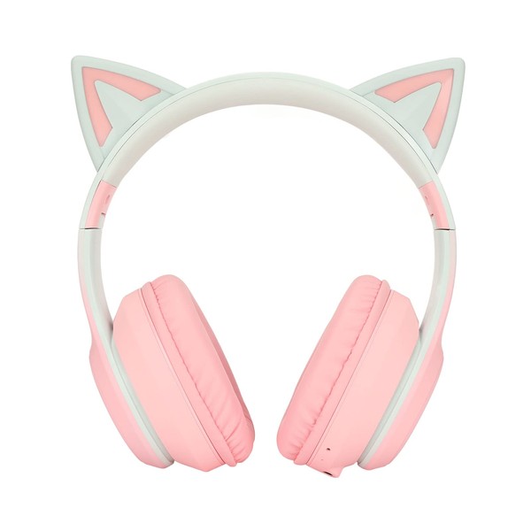 RGB Light Cat Ear Headphone, Foldable 3.5mm Wired Wireless BT