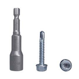 30pcs DIN 7504K Galvanized Steel 6.3 x 38mm Screws Self Drilling Self Drilling Self Tapping Screw Hex Washer Head Self Tapping (30, 6.3 x 38mm)