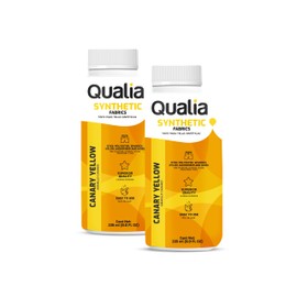 Qualia Synthetic Fabric Dye, Easy to Use, Perfect for Polyester, Spandex, Nylon, and More, Ultra-Concentrated Colors for Vibrant Results, Canary Yellow, 2 Pack