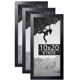 KTKDE 10x20 Picture Frame Wooden Black 3 Pack,Poster Frame with Polished Plexiglass, Studio Gallery Wall Hanging Posters & Best gift