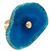 mookaitedecor Set of 4 Blue Agate Crystal Drawer Knobs with