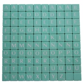 Trimming Shop Light Green Plastic Tiles with White Letters & Numbers for Scrapbooking Board Games Replacement Spelling Pendants Jewelry Making DIY Craft Projects, 100pcs