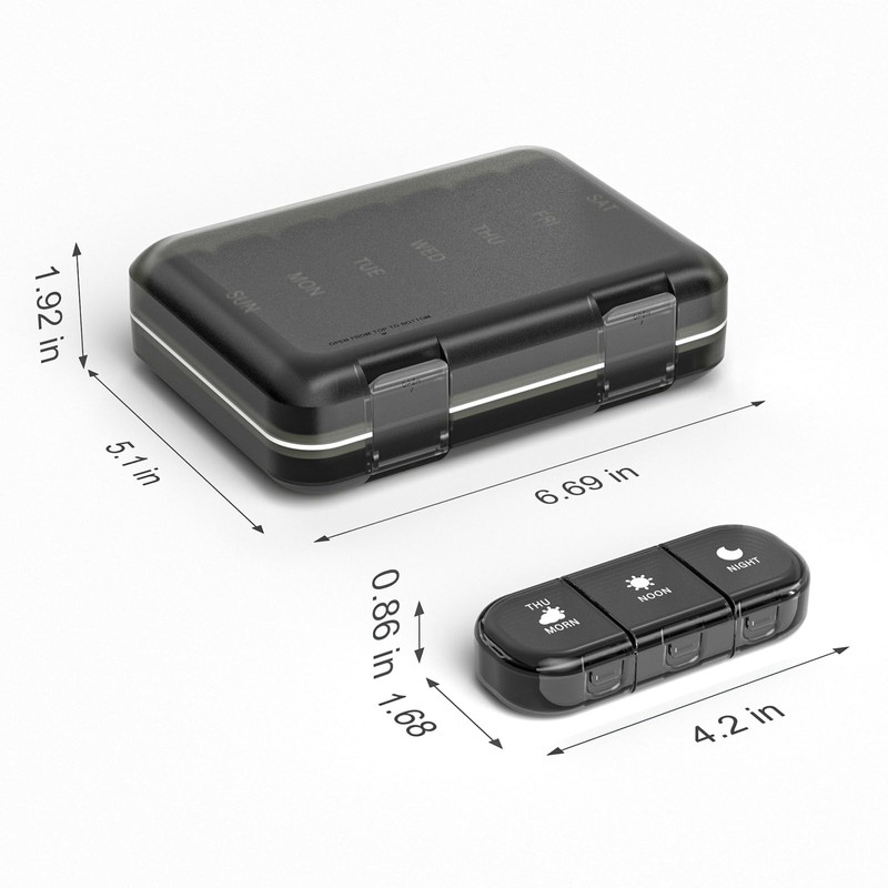 Weekly Pill Organizer 3 Times a Day, 7 Day Portable