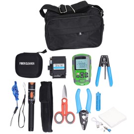 Fiber Optic Tool Kit, Optic Fiber Power Meter with FC LC Adapter 3 Jaw Fiber Optic Tool Kit -70 to +10dbm Portable Optical Tester, Multimeters