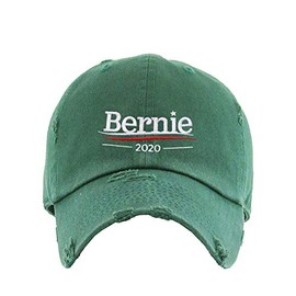Bernie Sanders 2020 Dad Vintage Baseball Cap Embroidered Cotton Adjustable Distressed Dad Hat Hunter Green