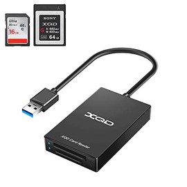 Rocketek Lector de tarjetas USB 3.0 XQD y SD 2 en 1, Lector de tarjetas de memoria 5Gpbs Super Speed para Sony G/M Series, Lexar 2933x/1400x USB Mark 