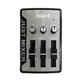 Maker hart Just Mixer 2 Stereo 3-In Audio Mixer / USB Power / USB Audio / Computer (Silver)