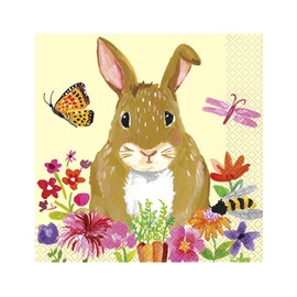 Floral Easter Bunny Luncheon Napkins 10", 16 Ct.