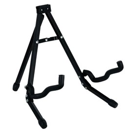 Ortega Guitars Foldable Guitar Stand - Foldable Guitar Stand for Acoustic and Electric Guitars - Aluminium, Black (OPGS-2BK)
