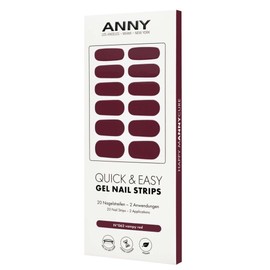 ANNY Gel Nail Strips – UV Nagelfolie zum Aufkleben mit UV Lampe, haltbar & splitterfrei, einfache Anwendung, Farbe: vampy red - Tiefes Bordeaux – Nr. 62
