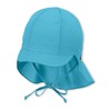 Sterntaler unisex peaked cap with neck protection and ties, Turquoise